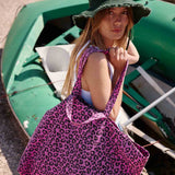 Jetzt im Löffelhase erhältlich: ROSE IN APRIL Einkaufstasche, Handtasche Damen, Tasche, Strandtasche, Shopper, Strandtasche, Damentasche  «leo orchidee», 34x50x62cm