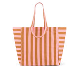 Jetzt im Löffelhase erhältlich: ROSE IN APRIL Einkaufstasche, Handtasche Damen, Tasche, Strandtasche, Shopper, Strandtasche, Damentasche  «streifen caramel erdbeere», 34x50x62cm