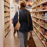 Jetzt im Löffelhase erhältlich: ROSE IN APRIL Einkaufstasche, Handtasche Damen, Tasche, Strandtasche, Shopper, Strandtasche, Damentasche  «leo caramel», 34x50x62cm