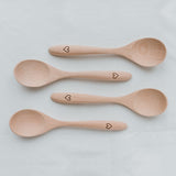 EULENSCHNITT Holzlöffel 4er Set | «Herz»