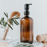 Jetzt im Löffelhase erhältlich: EULENSCHNITT Seifenspender «Handseife» | Braun