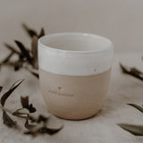 Jetzt im Löffelhase erhältlich: EULENSCHNITT Becher «Ciao Kakao» | Steingut