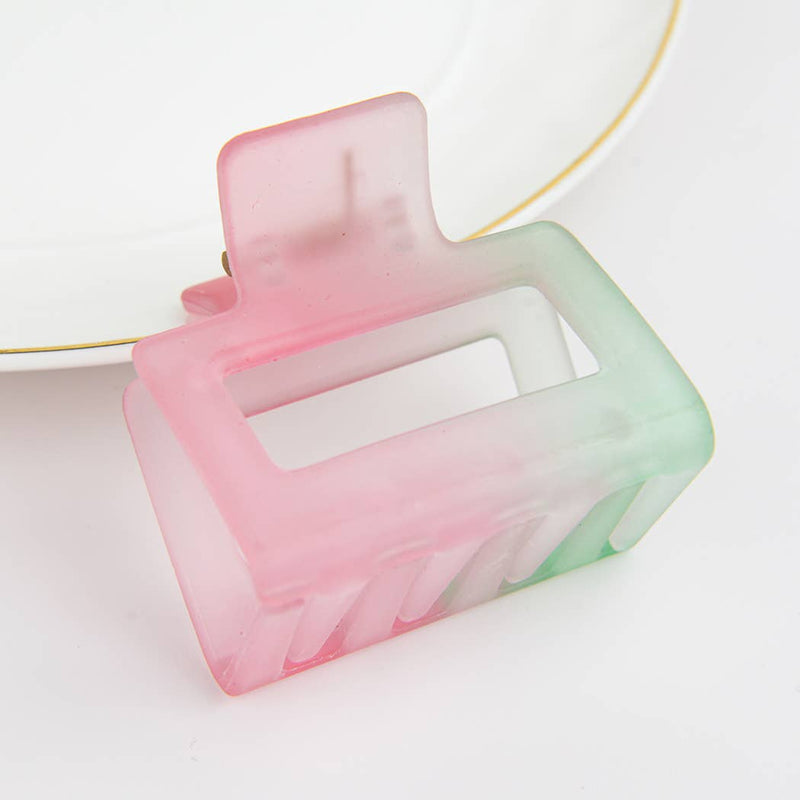 Jetzt im Löffelhase erhältlich: Haarklammer  «matter Farbverlauf  pink grün», 4.8cm