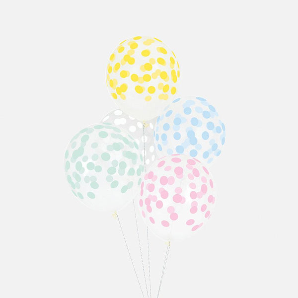 Jetzt im Löffelhase erhältlich: MY LITTLE DAY Ballone 5er Set | «Konfetti» pastel