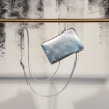 Jetzt beim Löffelhasen: PAPOUTSI Lederhandtasche «Tanja» | Metallic Silber