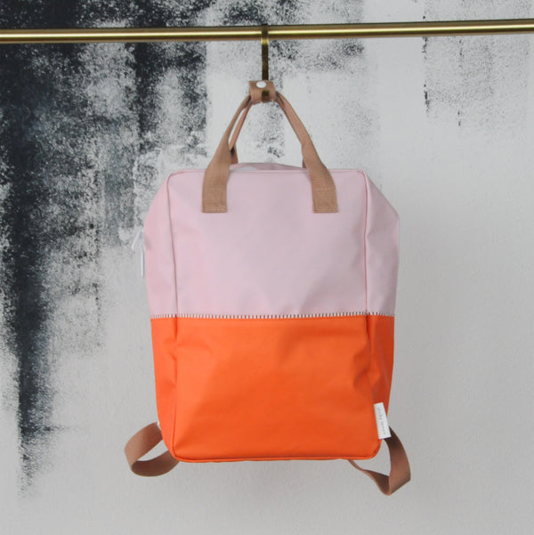 Löffelhase STICKY LEMON Rucksack «Colorblocking» | Orange - Rosa